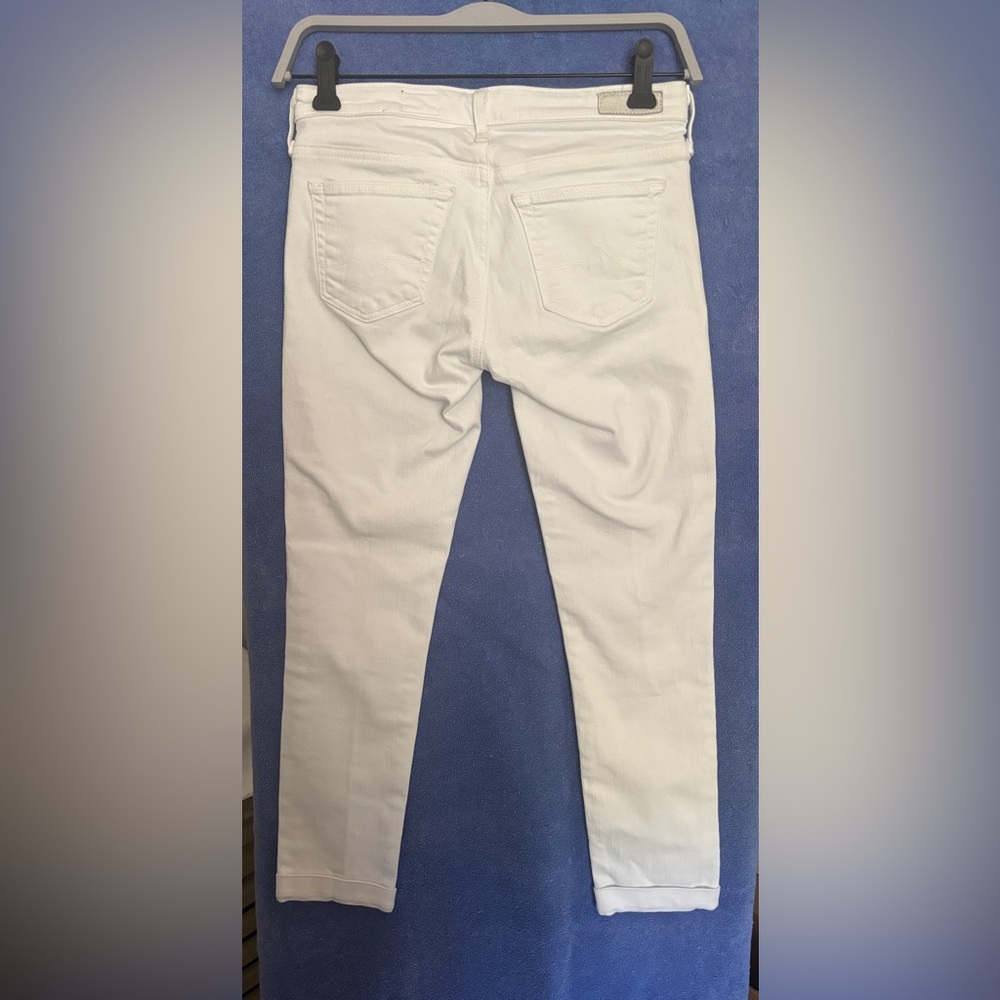 AG Adriano Goldschmied The Stilt Roll-Up Cigarette Jeans White Size 24 - Picture 3 of 7